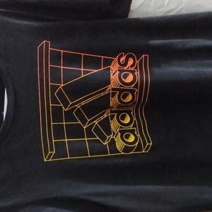 Adidas large black and neon orange Adidas logo